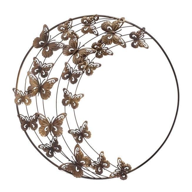 Metal Butterfly Wall Art 18 inchesD, BRONZE, hi-res image number null