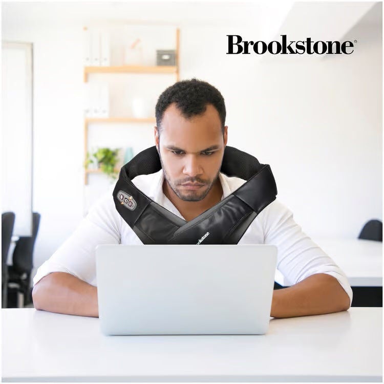 Brookstone Shiatsu Neck & Shoulder Massager, BLACK, alternate image number 3