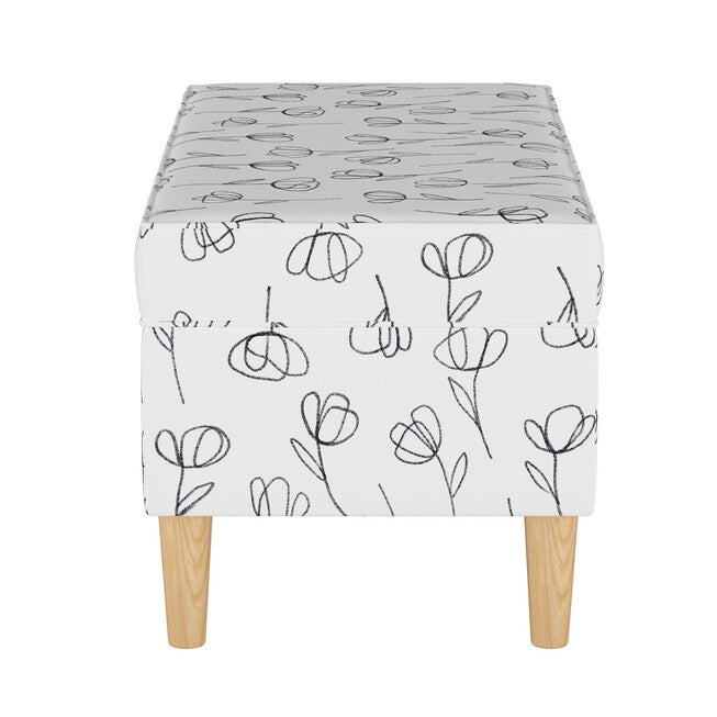 Contoured Tulips Storage Bench, , alternate image number 2