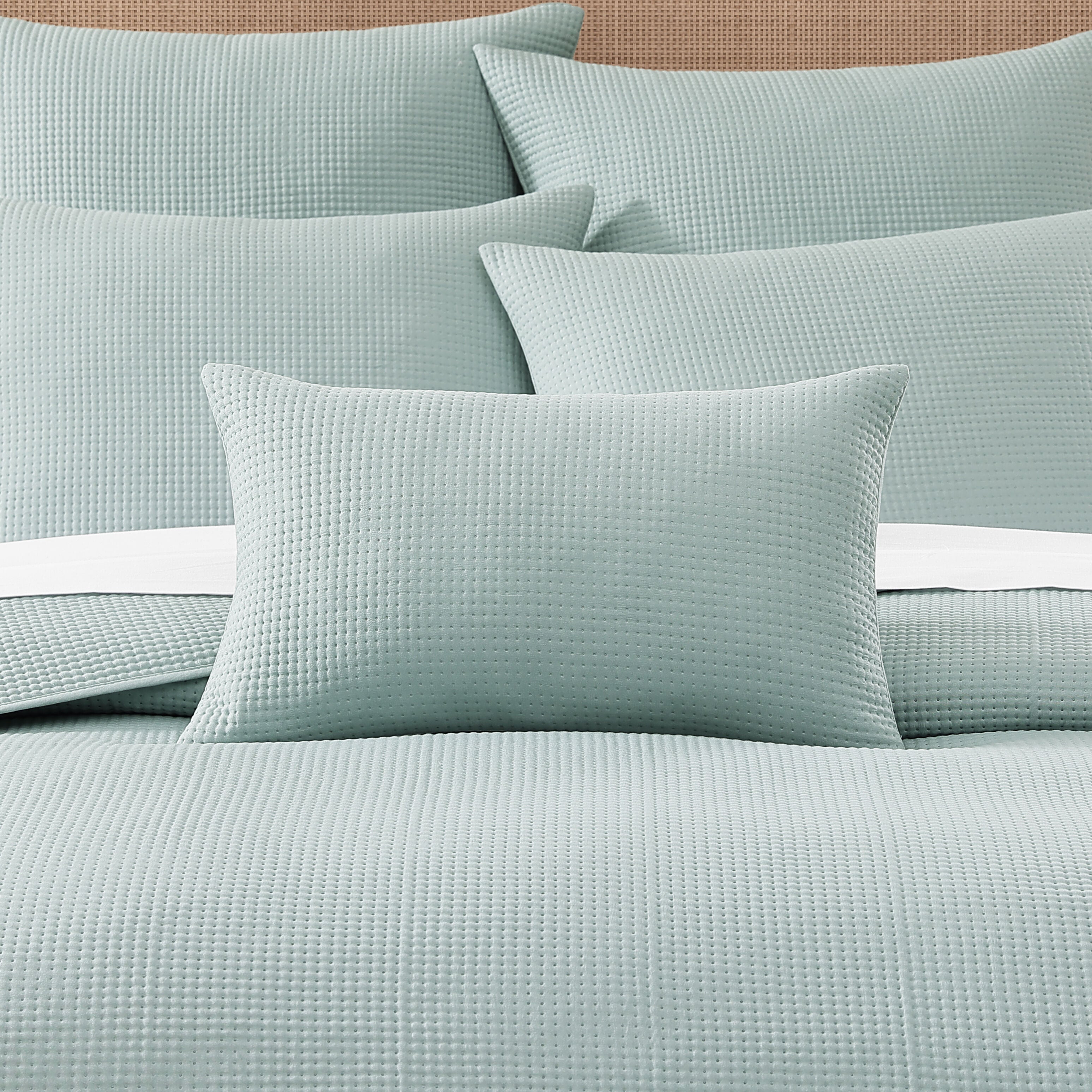 STILLWATER QUILTED BOUDOIR DECORATIVE THROW PILLOW, AQUA, hi-res image number 0