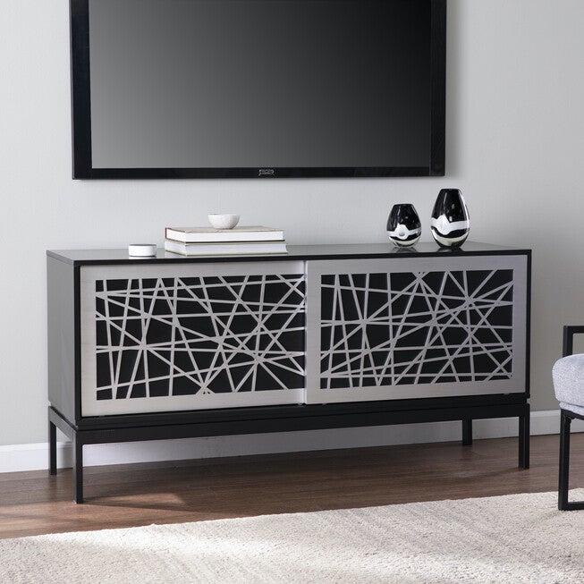Arminta Contemporary Media Cabinet, BLACK, hi-res image number null