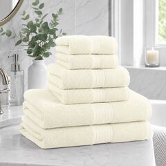 BH Studio 6-Piece Plush & Absorbent 100% Cotton Bath Towel Set