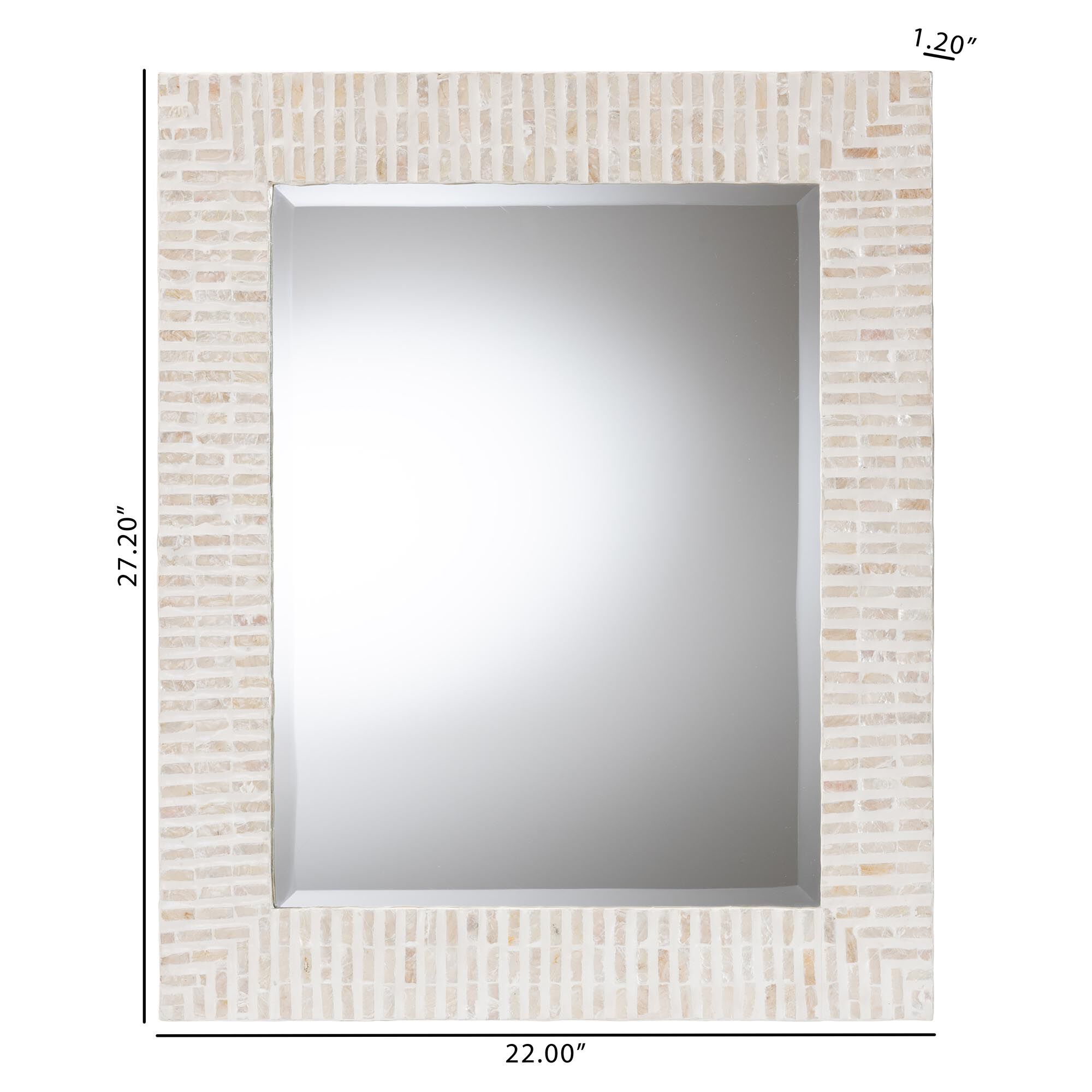 Chalina Capiz Shell Accent Mirror, WHITE BEIGE, alternate image number 4