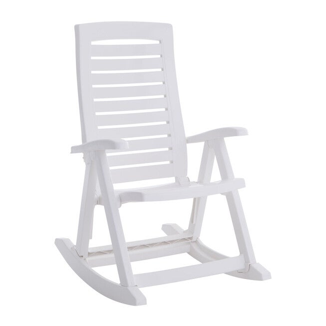 Foldable Rocking Chair, WHITE, hi-res image number 0