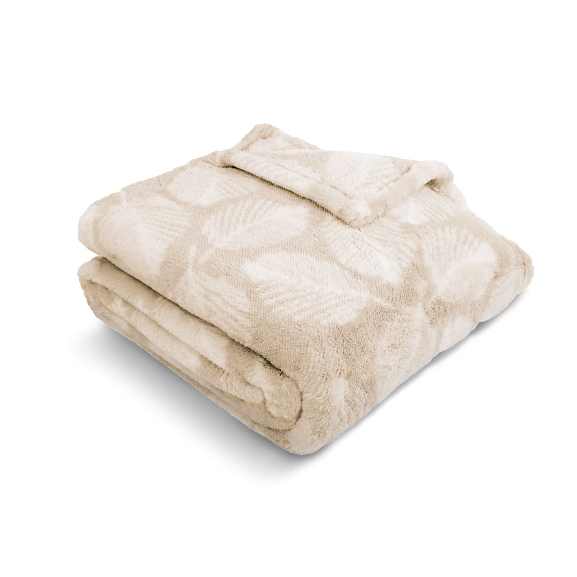 HGTV Super Luxe Faux Fur Throw Blanket Manchester Nomadic Desert 50 x 70 inches, BROWN, hi-res image number 0
