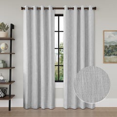 Linen Texture 100% Blackout Grommet Pair