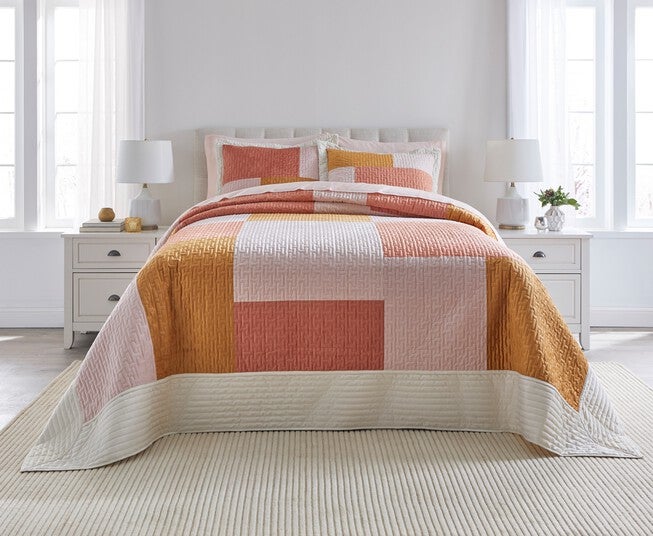 Modern Velvet Patchwork Bedspread Roaman's