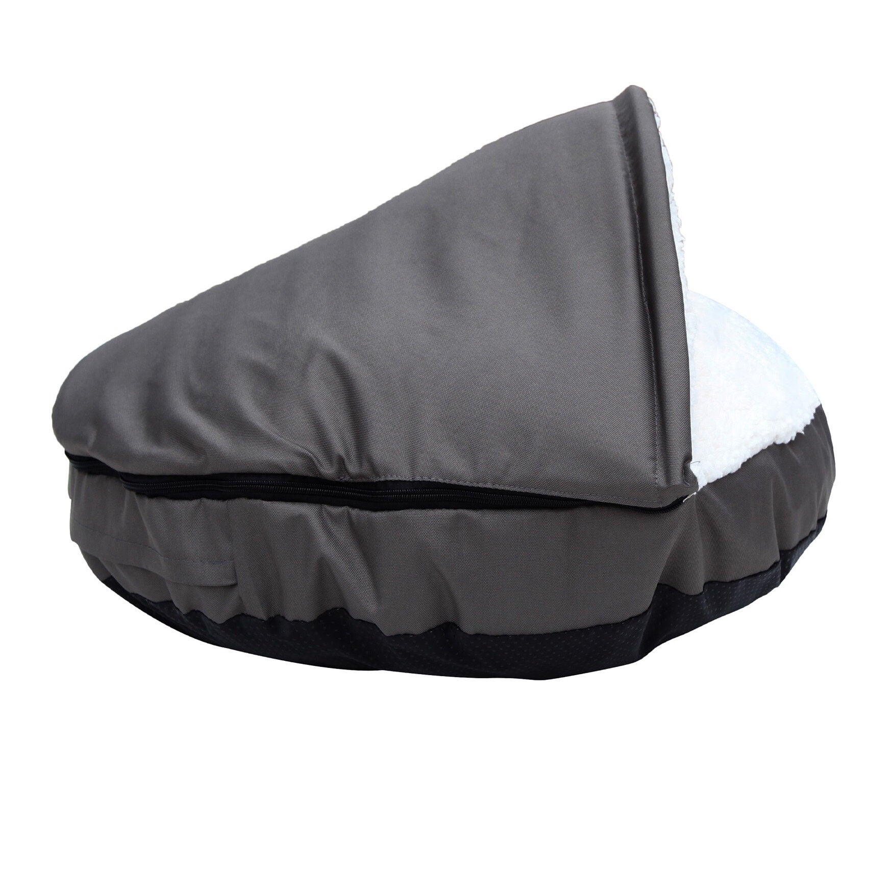 Happycare Tex Durable Oxford to Sherpa Pet Cave and Round Pet Bed, 25 inches, with Removable top and Insert,Gray, , alternate image number 2