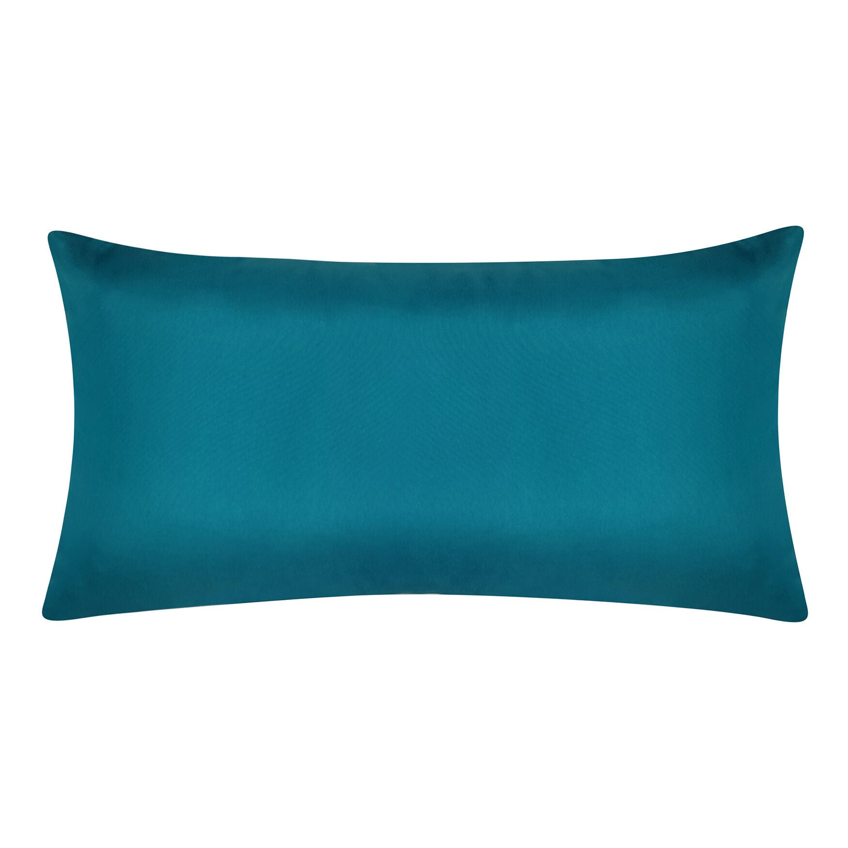 Indoor/Outdoor Ombre Bias Crewel Embroidered Stripe Decorative Throw Pillow 12X24, Aqua Multi, , on-hover image number 1