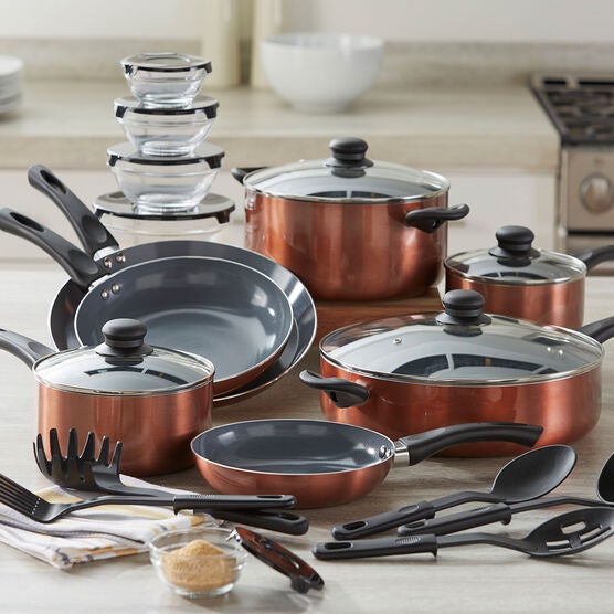 26-Pc. Aluminum Cookware Set, COPPER, hi-res image number null