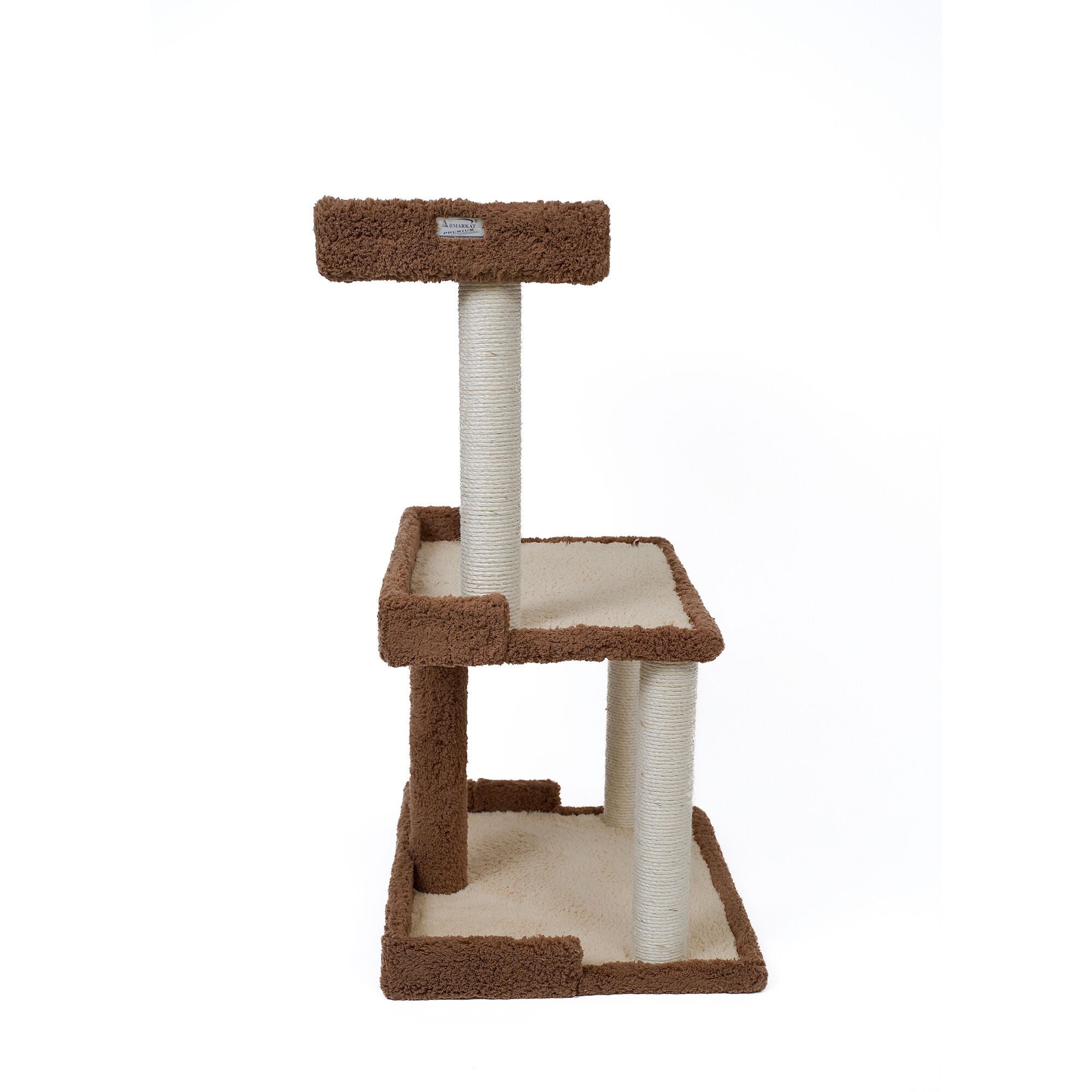 Armarkat Cat Tree for Large Cats: 41 inches Real Wood Tower with Scratching Posts And Perches, COFFEE BROWN, alternate image number 7
