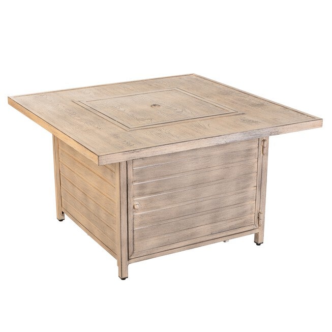 Langhorne Square Aluminum LPG Fire Pit in Driftwood, , alternate image number null