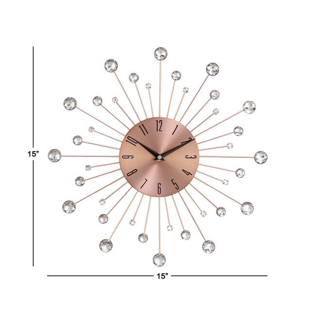 Copper Metal Glam Wall Clock, , alternate image number null