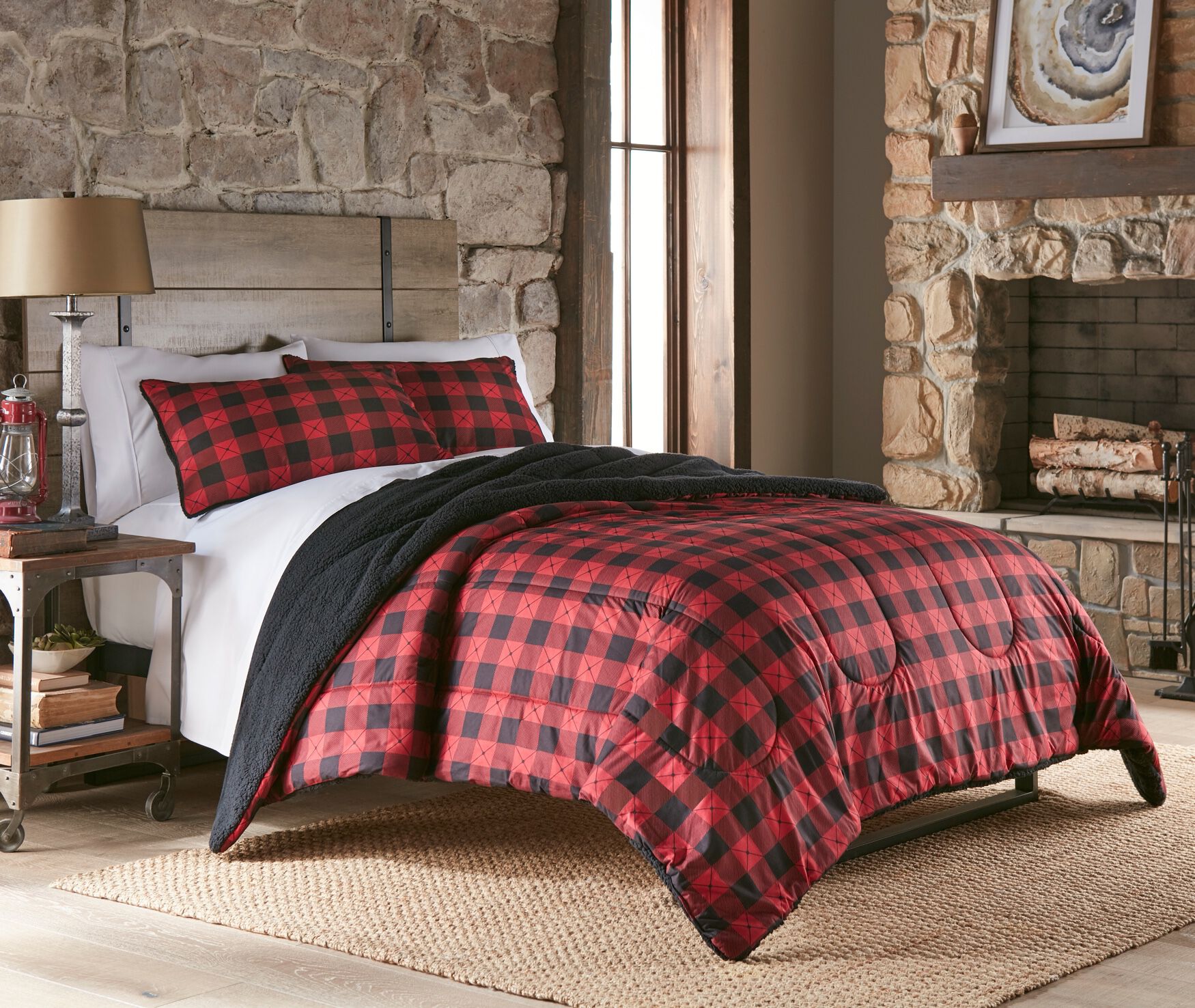 Reversible Micro Flannel® Sherpa 3-Pc. Comforter Set, , on-hover image number 1