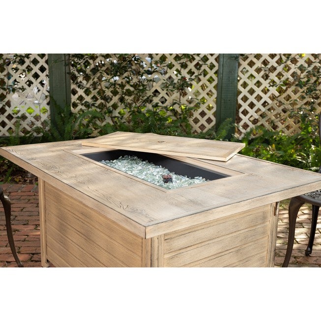 Sawyer Rectangular Aluminum LPG Fire Pit in Driftwood, , alternate image number null