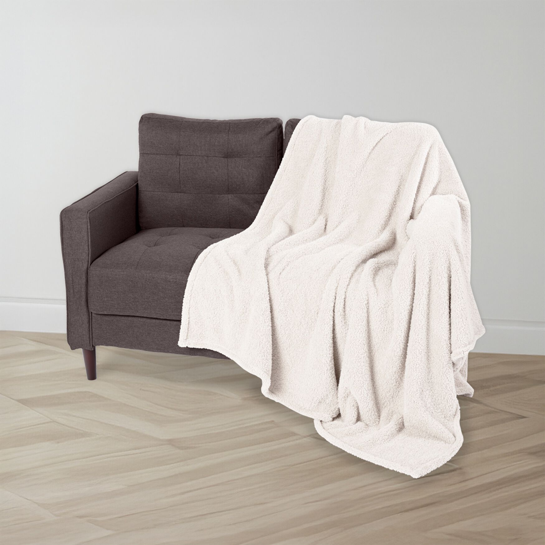 HGTV Butter Sherpa Faux Fur Throw, , alternate image number 3