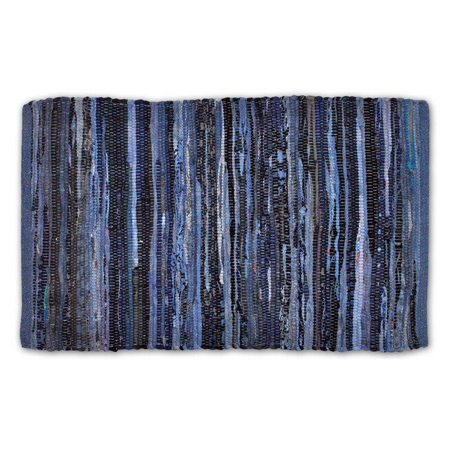Multi Nautical Blue Rag Rug 50X80Cm, BLUE, hi-res image number 0