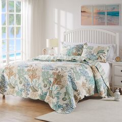 Atlantis Coastal Seashell Cotton Quilt Set