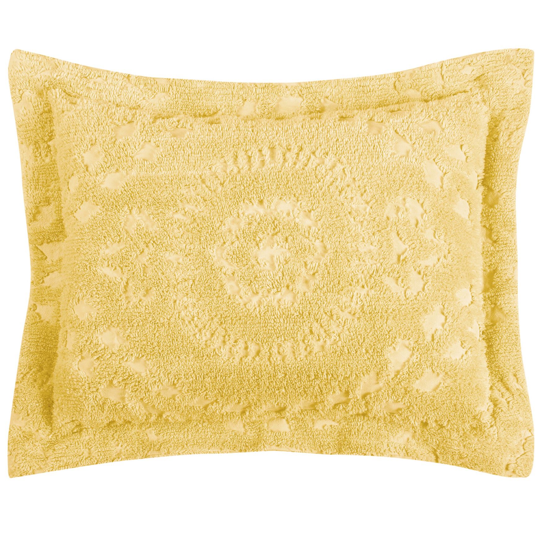 Rio Collection Tufted Chenille Sham , YELLOW, hi-res image number 0