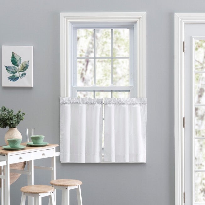 Stacey Curtain Tailored Tier Pair, WHITE, hi-res image number 0