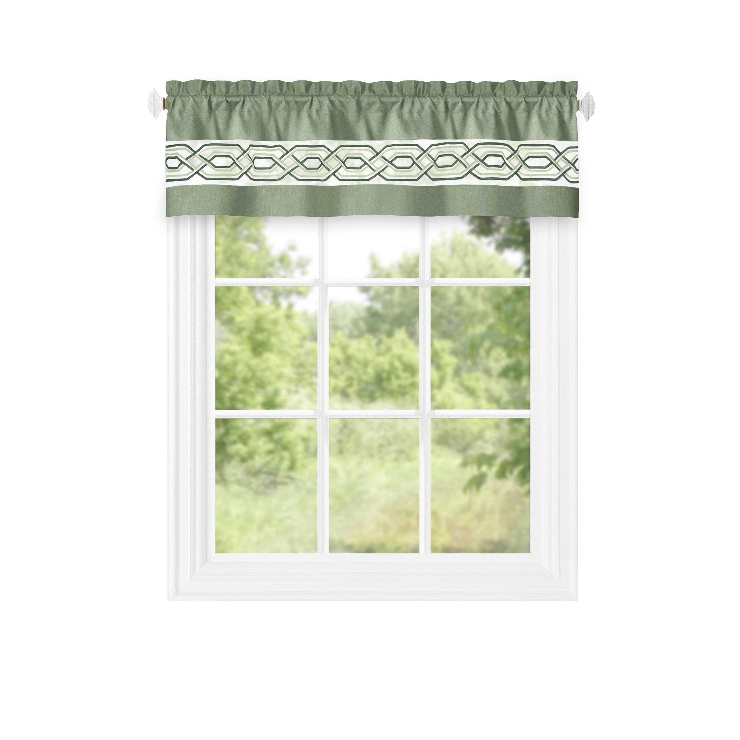 Paige Window Curtain Valance, GREEN, alternate image number 2