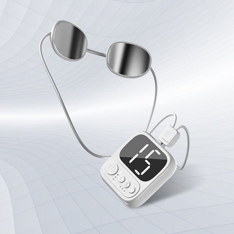 Hands Free EMS Neck Massager Heated 4 modes 15 levels, WHITE, hi-res image number 0