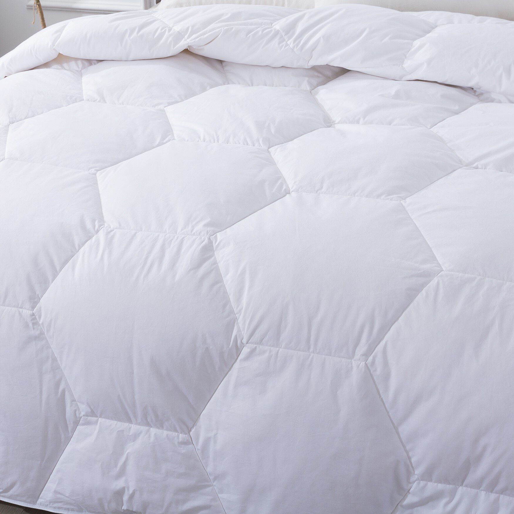 Honeycomb Stitch Down Alternative Comforter, White, , alternate image number 5