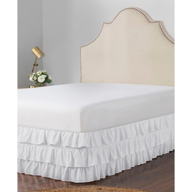 Belles & Whistles 3-Tiered Ruffle 15 inches Drop Bed Skirt, , alternate image number 4