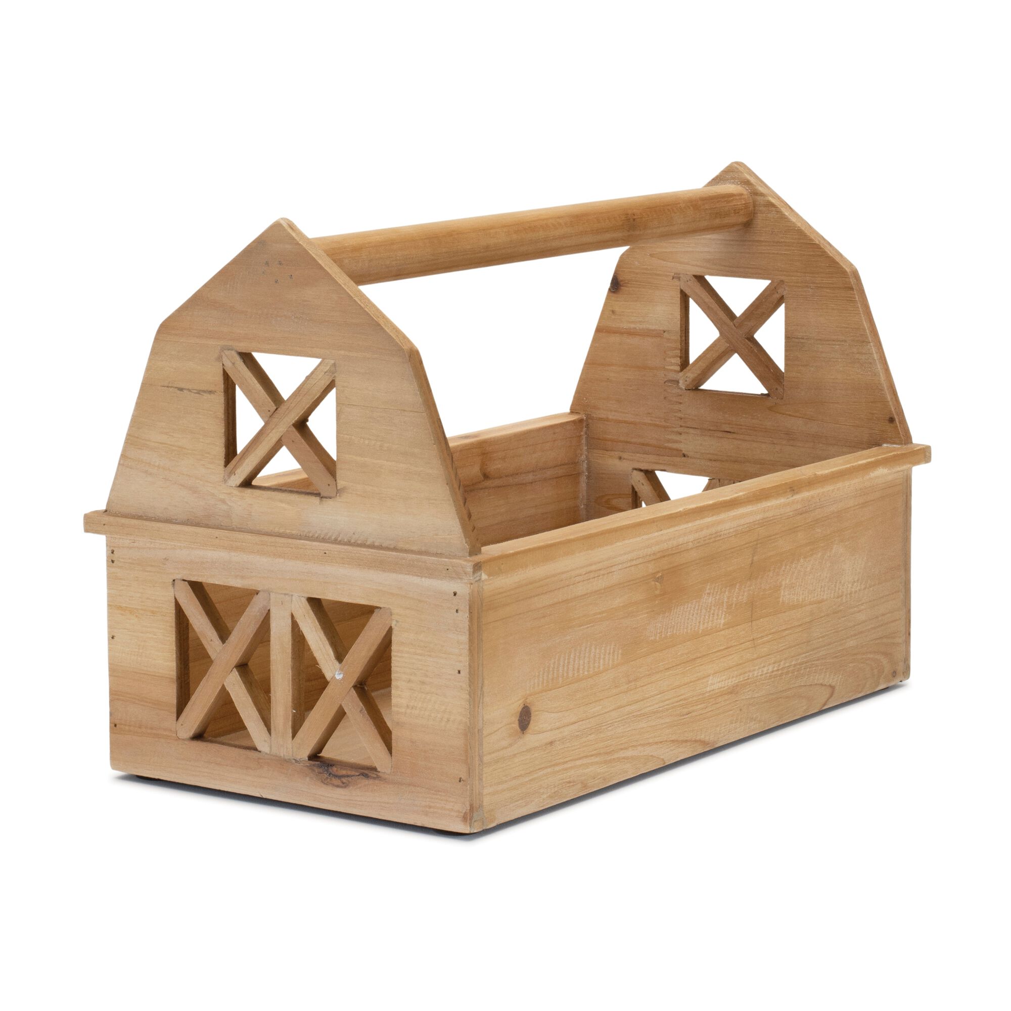 Wood Barn Caddy Tray 15 inchesL, BROWN, hi-res image number 0