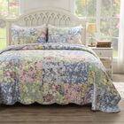Emma Traditional Patchwork Quilt And Pillow Sham Set, GRAY, hi-res image number null