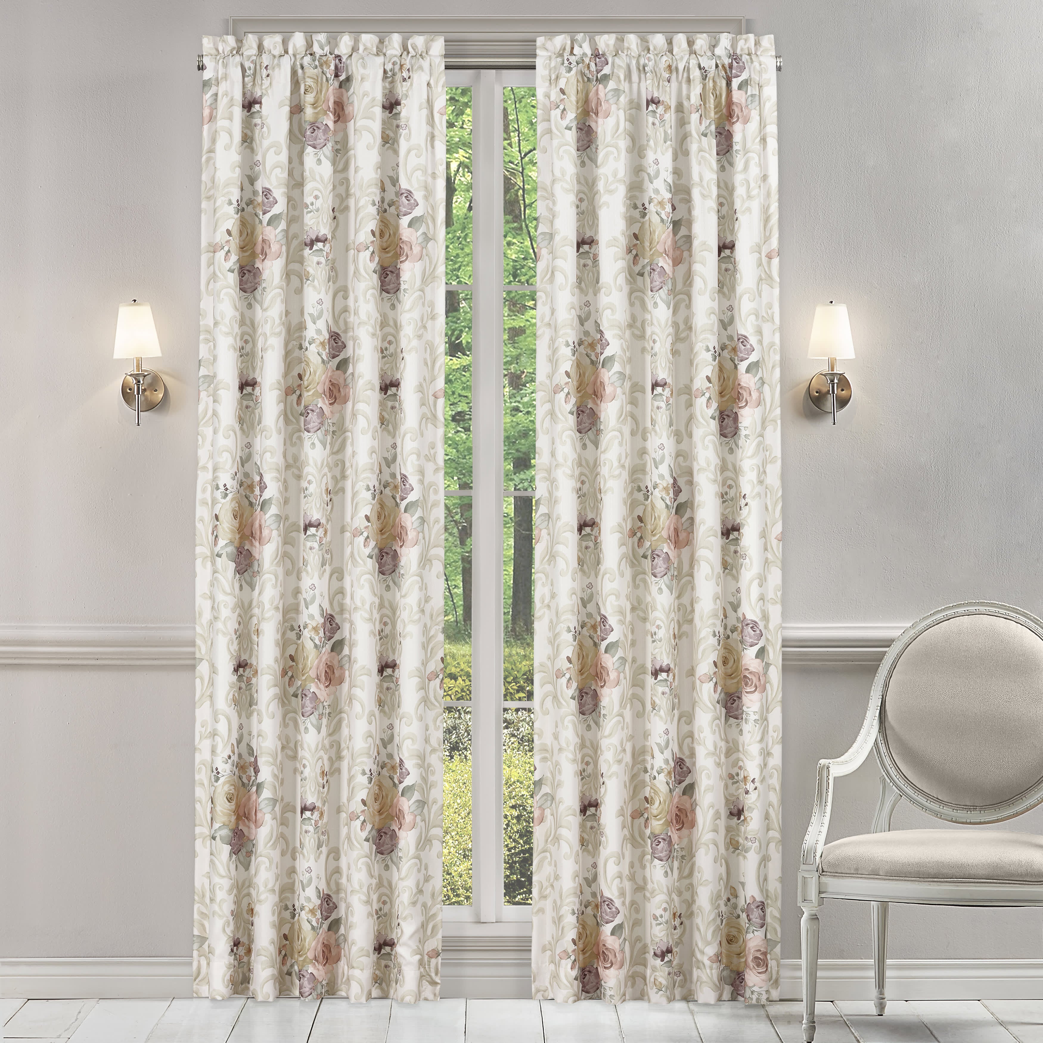 Chardonnay 84 Inch Window Panel Pair, IVORY, hi-res image number 0