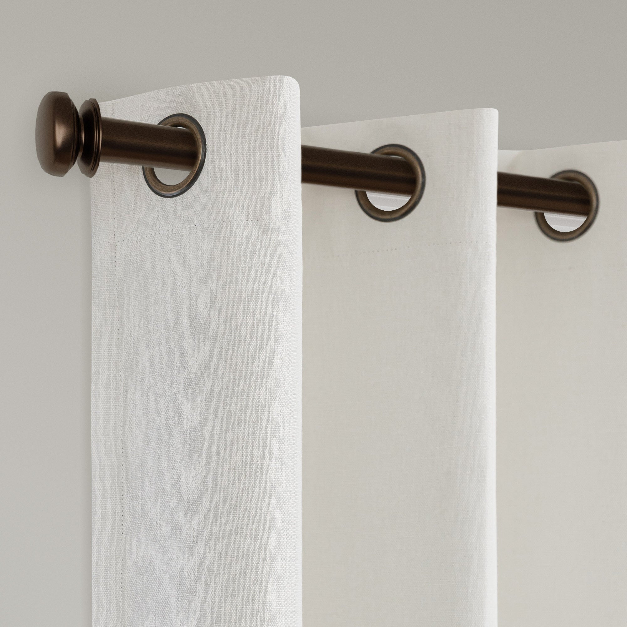 Linen Texture 100% Blackout Grommet Pair, WHITE, alternate image number 2
