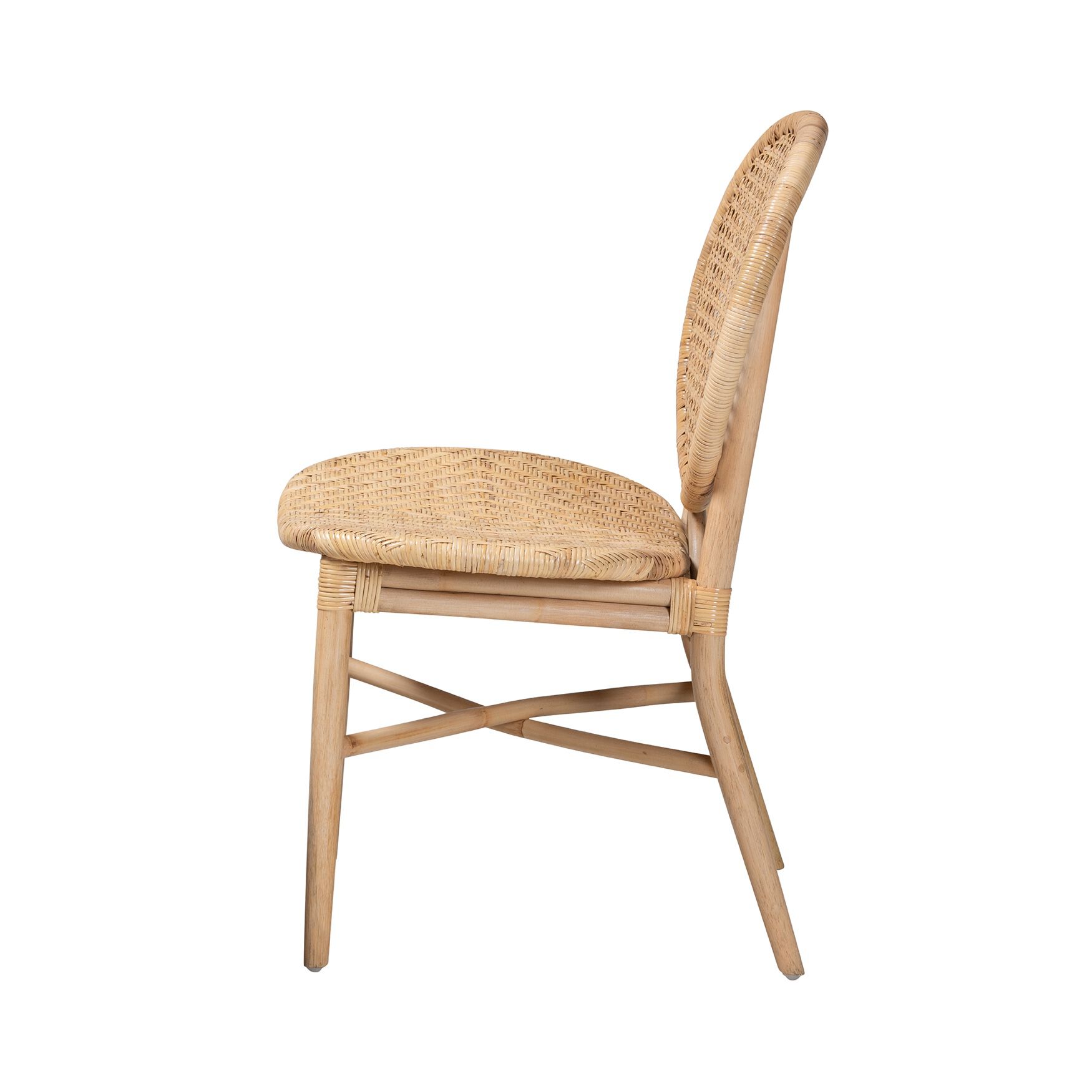 Osaka Modern Bohemian Natural Brown Rattan Dining Chair, , alternate image number 8