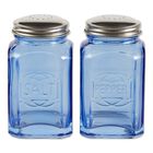 Retro Glass Salt & Pepper Set - Blue, BLUE, hi-res image number null