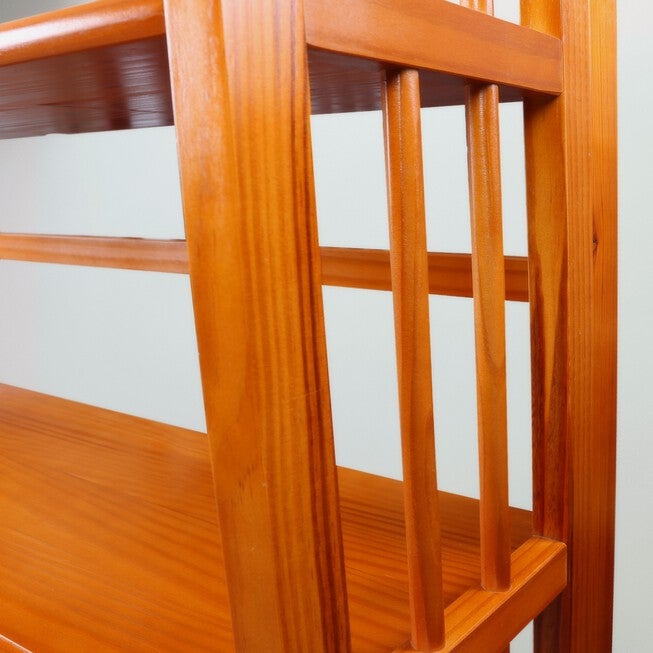 3-Shelf Folding Bookcase 14 inches Wide-Honey Oak, , alternate image number null
