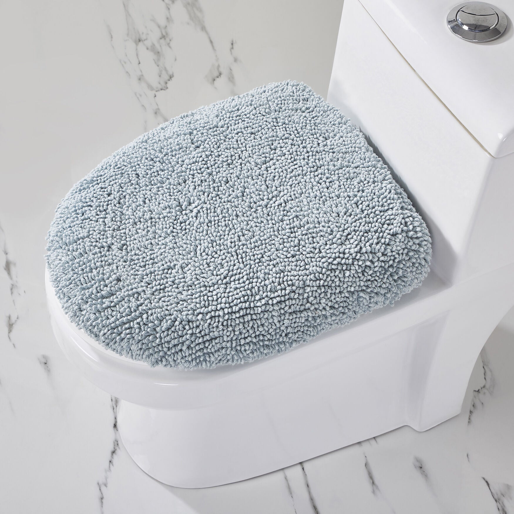 Granada Collection 100% Cotton 18 inches X 20 inches Lid Cover Bath Rug, BLUE, hi-res image number 0