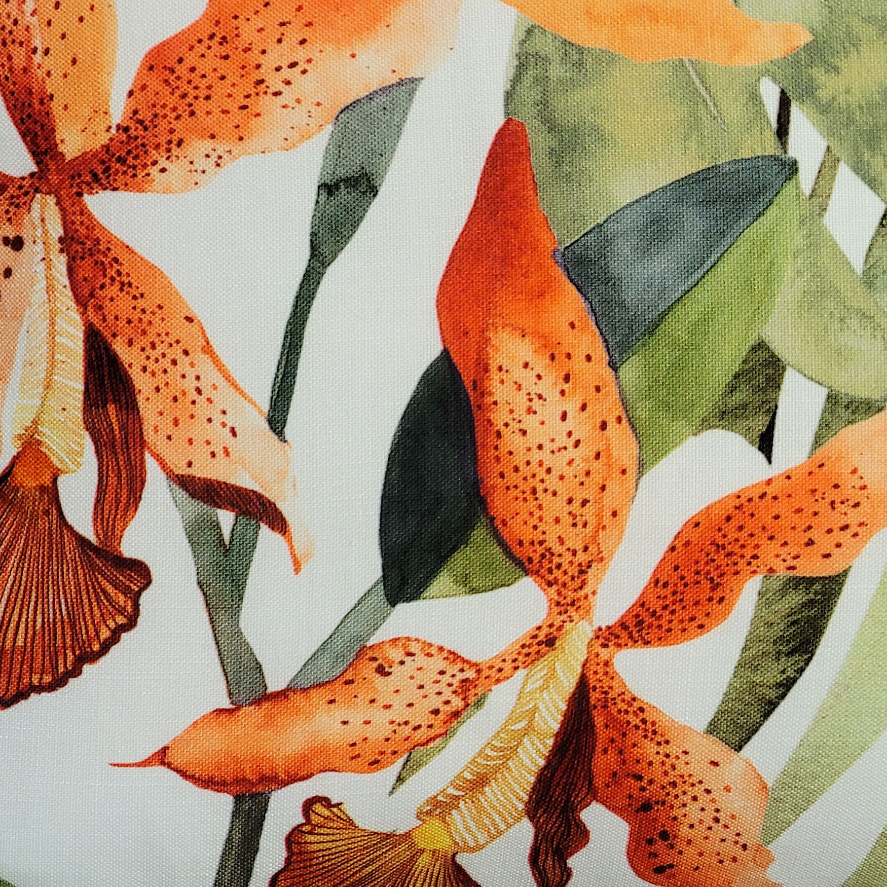 New York Botanical Garden&reg; Indoor/Outdoor Tropical Tigerlily Decorative Throw Pillow 20X20, Pumpkin Multi, , alternate image number 3