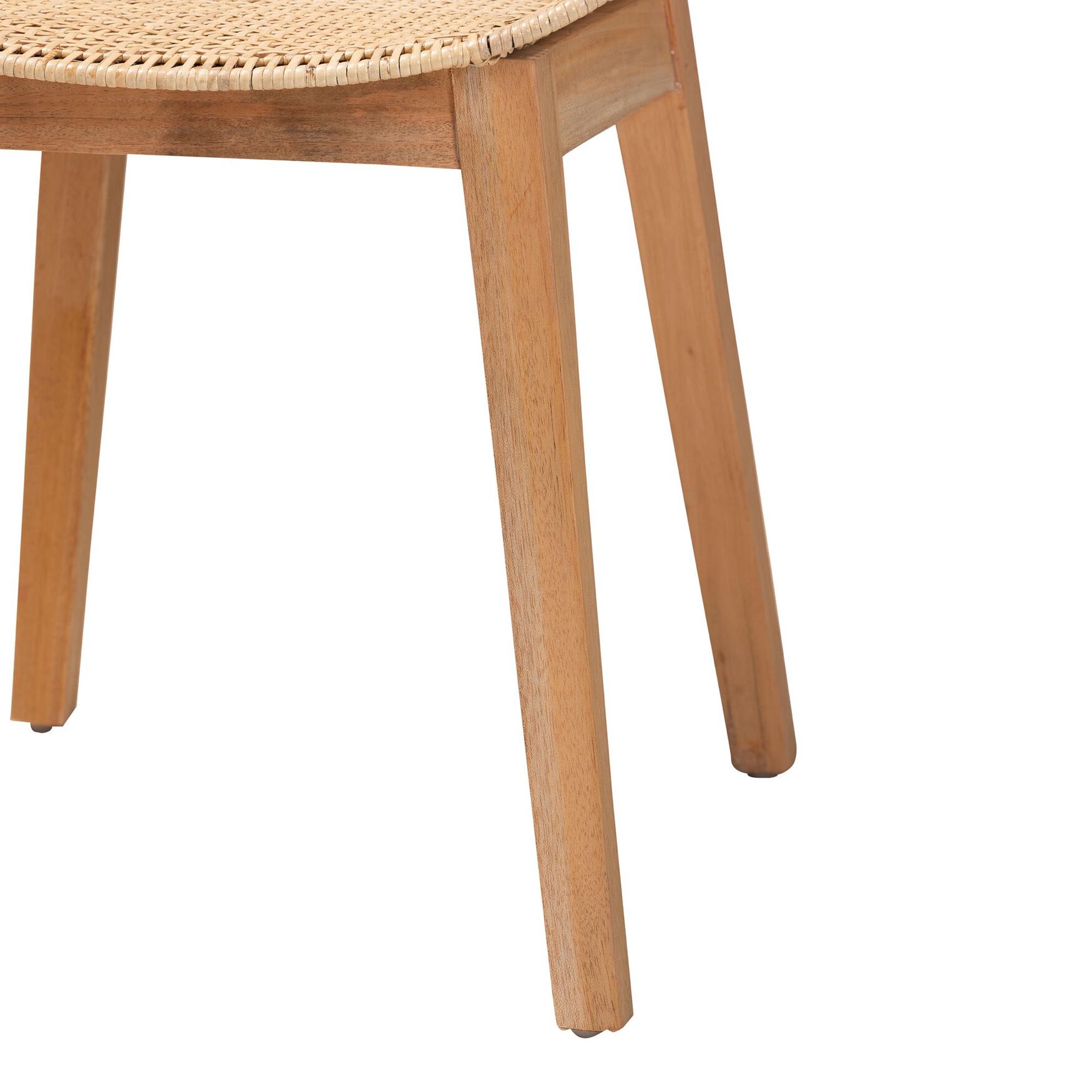 Ballerina Japandi Natural Brown Finished Mahogany Wood and Rattan 2-Piece Dining Chair Set, , alternate image number 10
