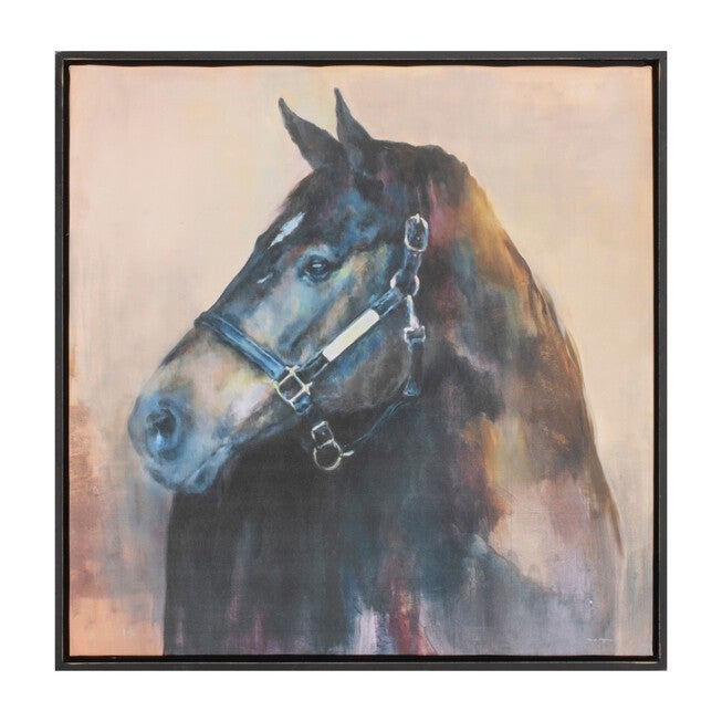 Framed Horse Canvas Art 24 inchesSQ, BLACK BEIGE, hi-res image number null