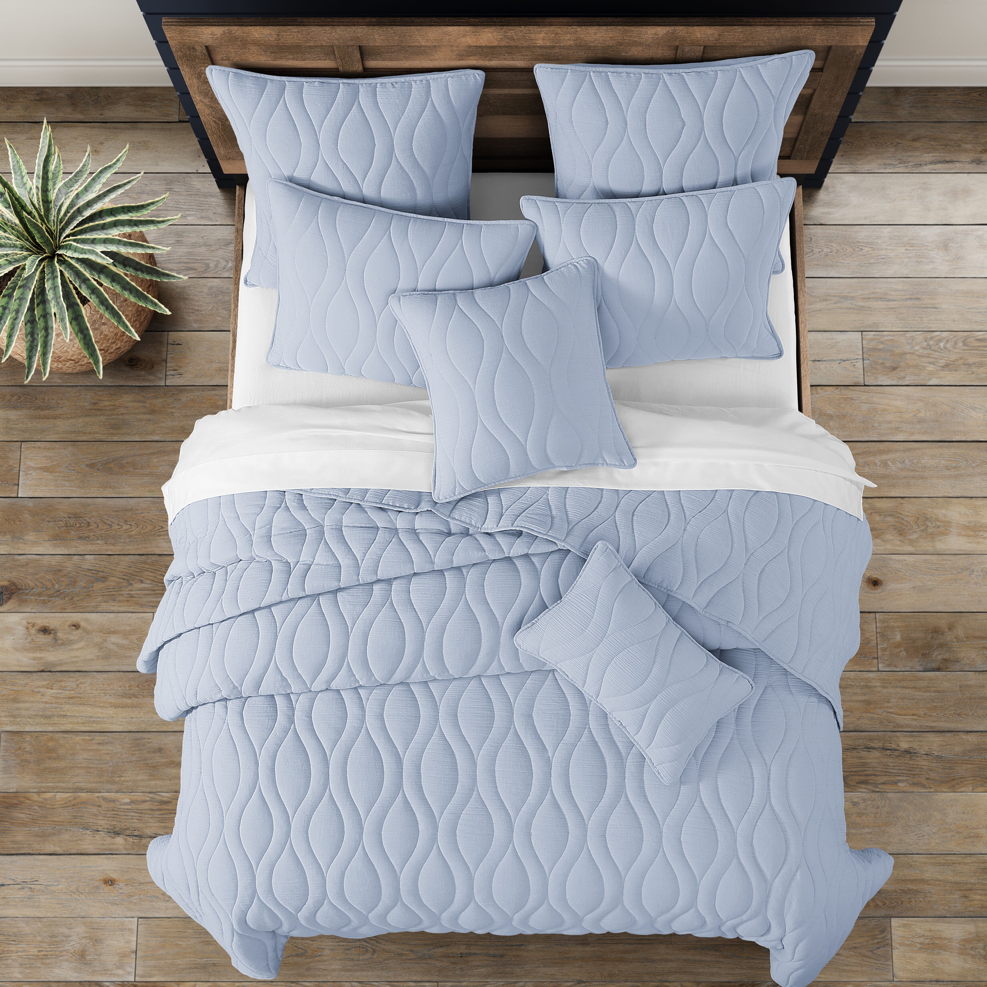 COVE QUILT SET, BLUE, alternate image number 2