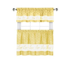 Live, Love, Laugh Window Curtain Tier Pair and Valance Set - 58x24