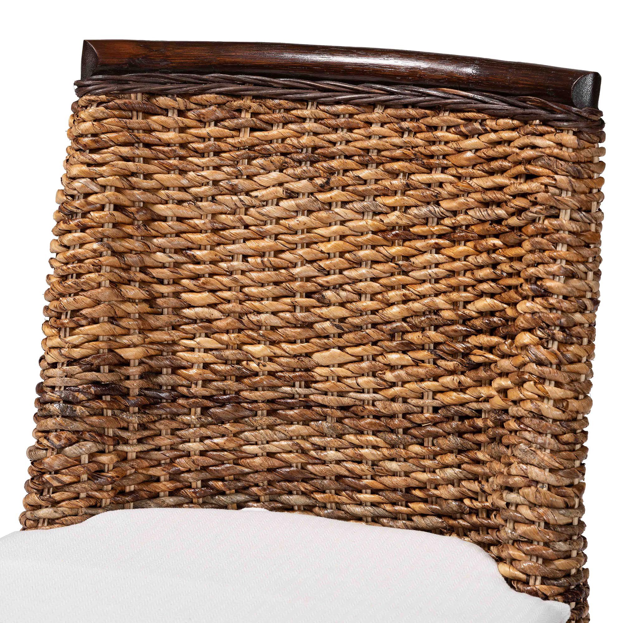 Abbas Bohemian Seagrass and Dark Brown Wood Dining Chair, BROWN, alternate image number 5