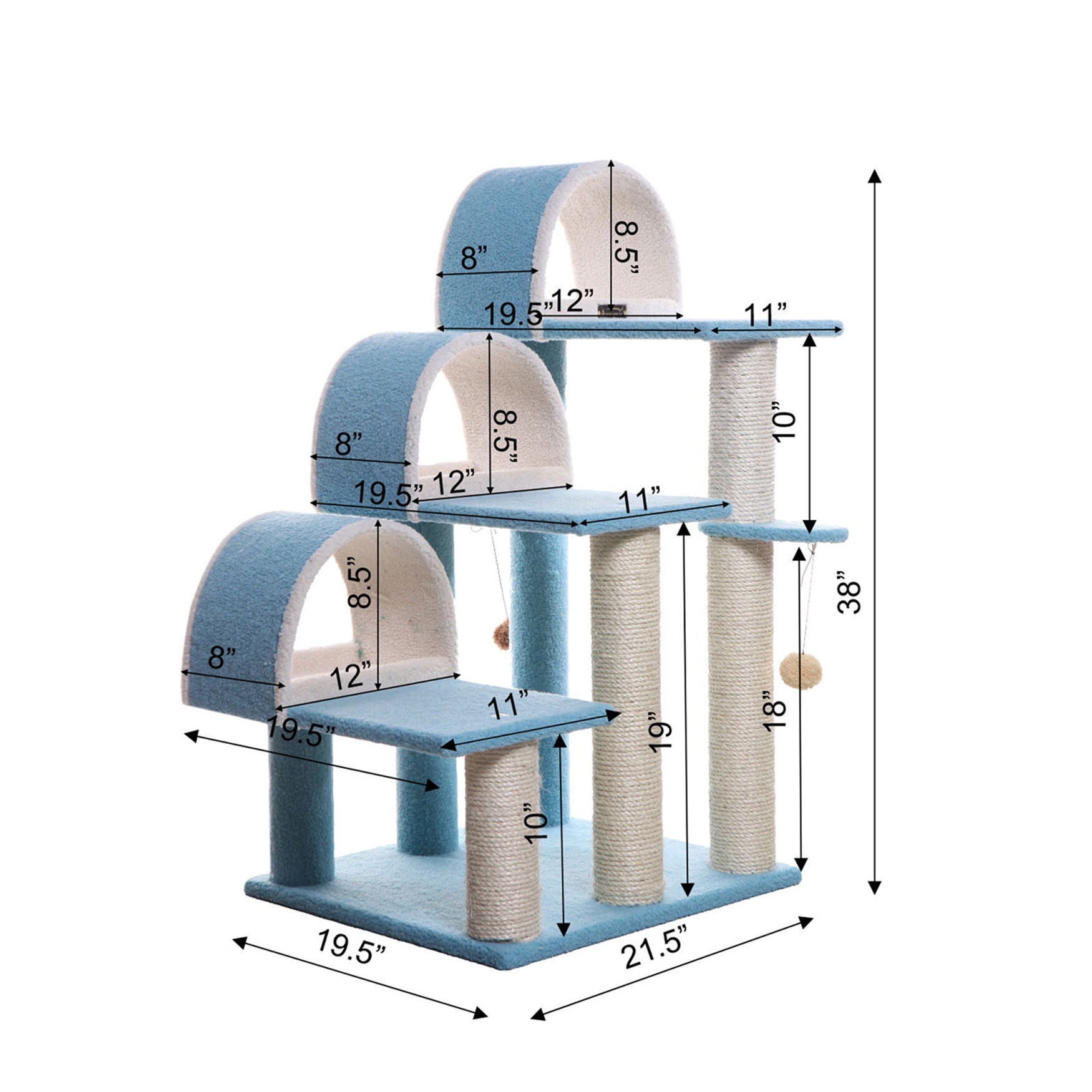 Real Wood 38 inches Cat Dog Step Stairs Ramp, Sratcher, , alternate image number 5