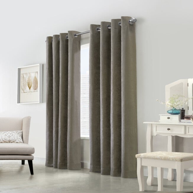Habitat Festival Indoor Single Grommet Curtain Panel, TAUPE, hi-res image number 0
