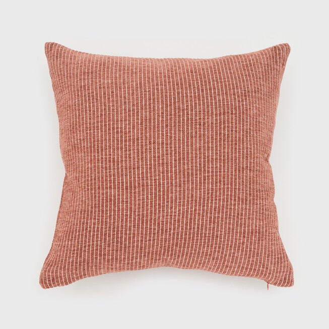 NEA WOVEN PIN STRIPES PILLOW, COPPER BROWN, hi-res image number 0
