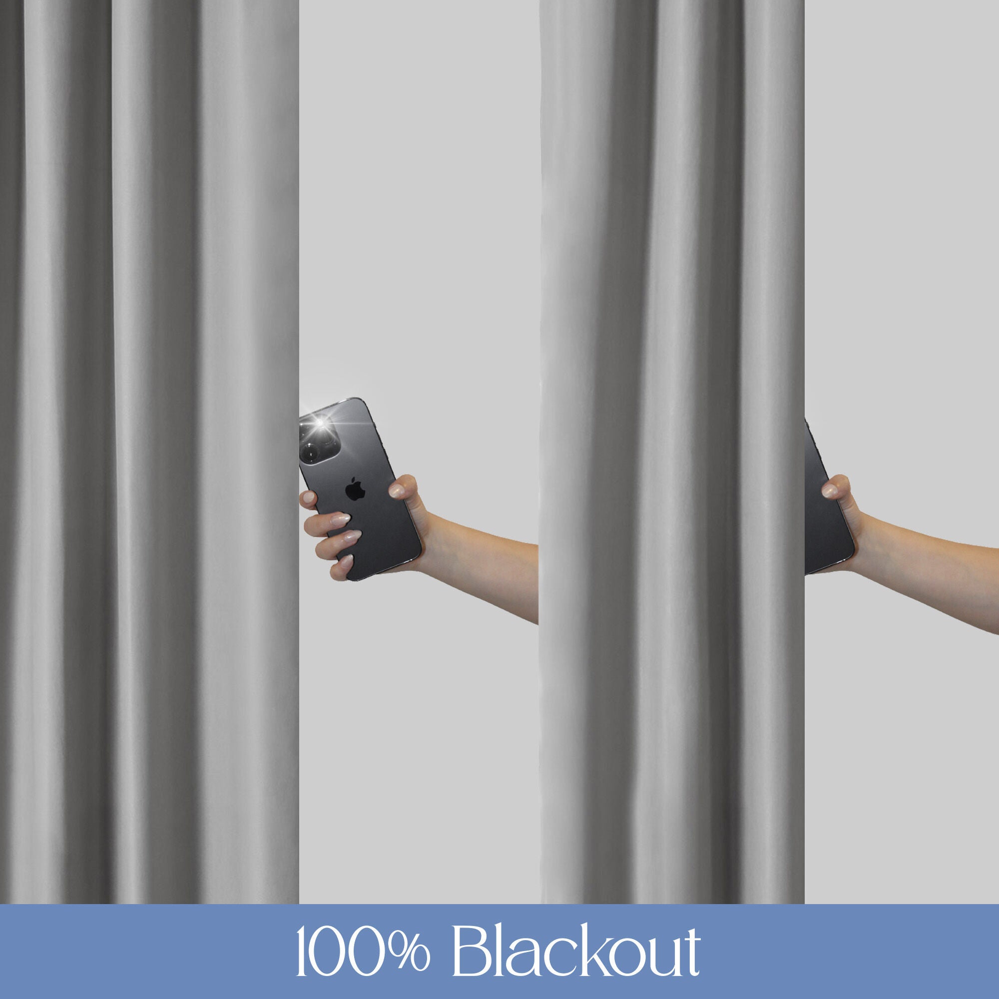 Soft Cotton Feel Twill Polyester 100% Blackout Grommet Pair, GREY, alternate image number 5