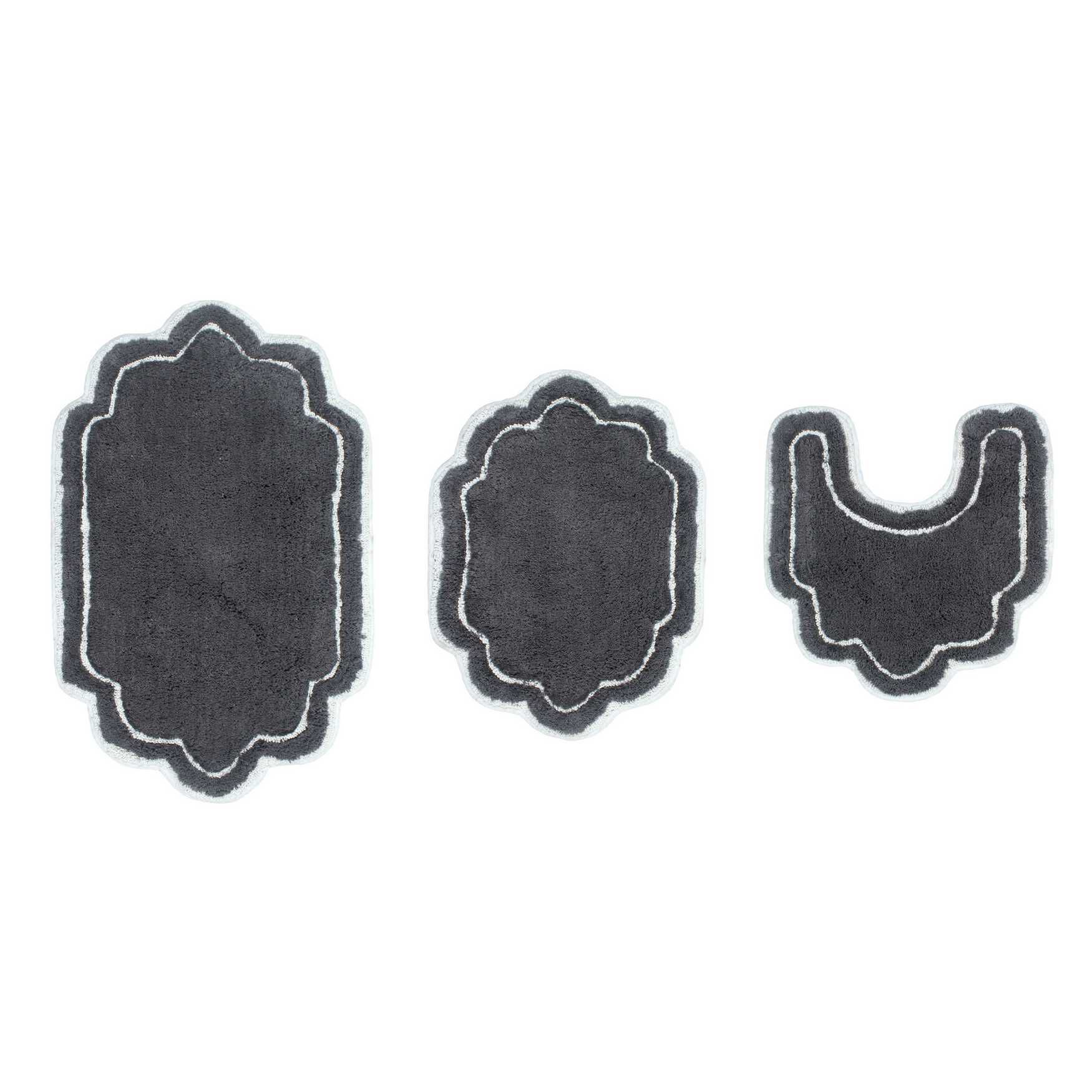 Allure 3-Pc. Bath Rug Set, DARK GREY, hi-res image number 0