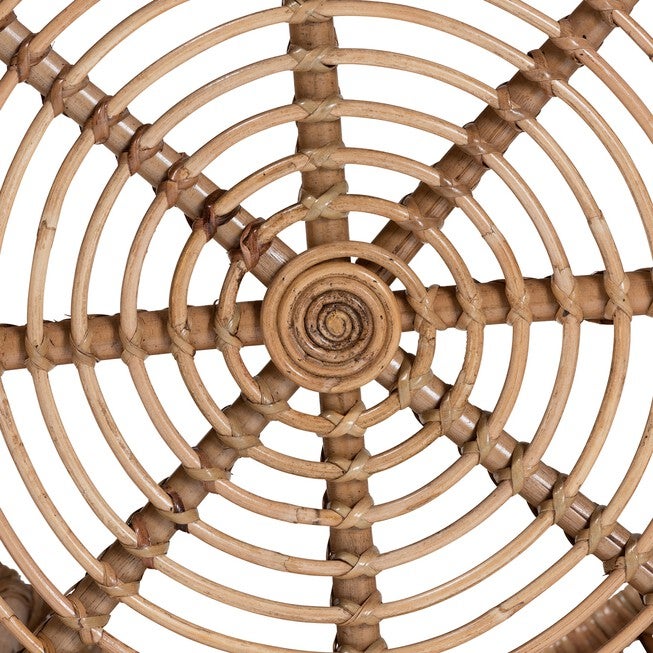 Aliane Modern Bohemian Natural Brown Antique Rattan Coffee Table, , alternate image number null