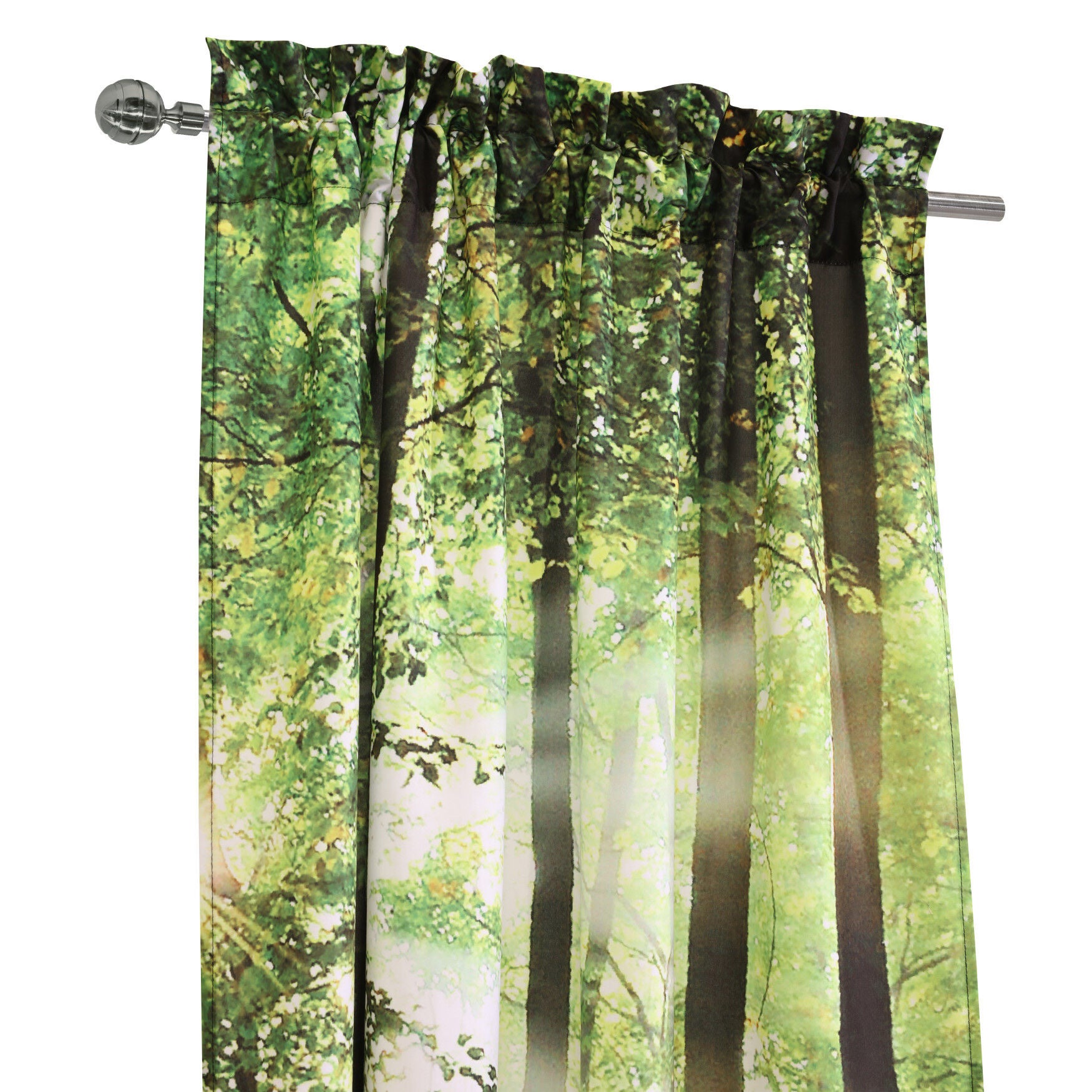 Photo Real Forest Light Filtering Pole Top Curtain Panel Pair, , alternate image number 3