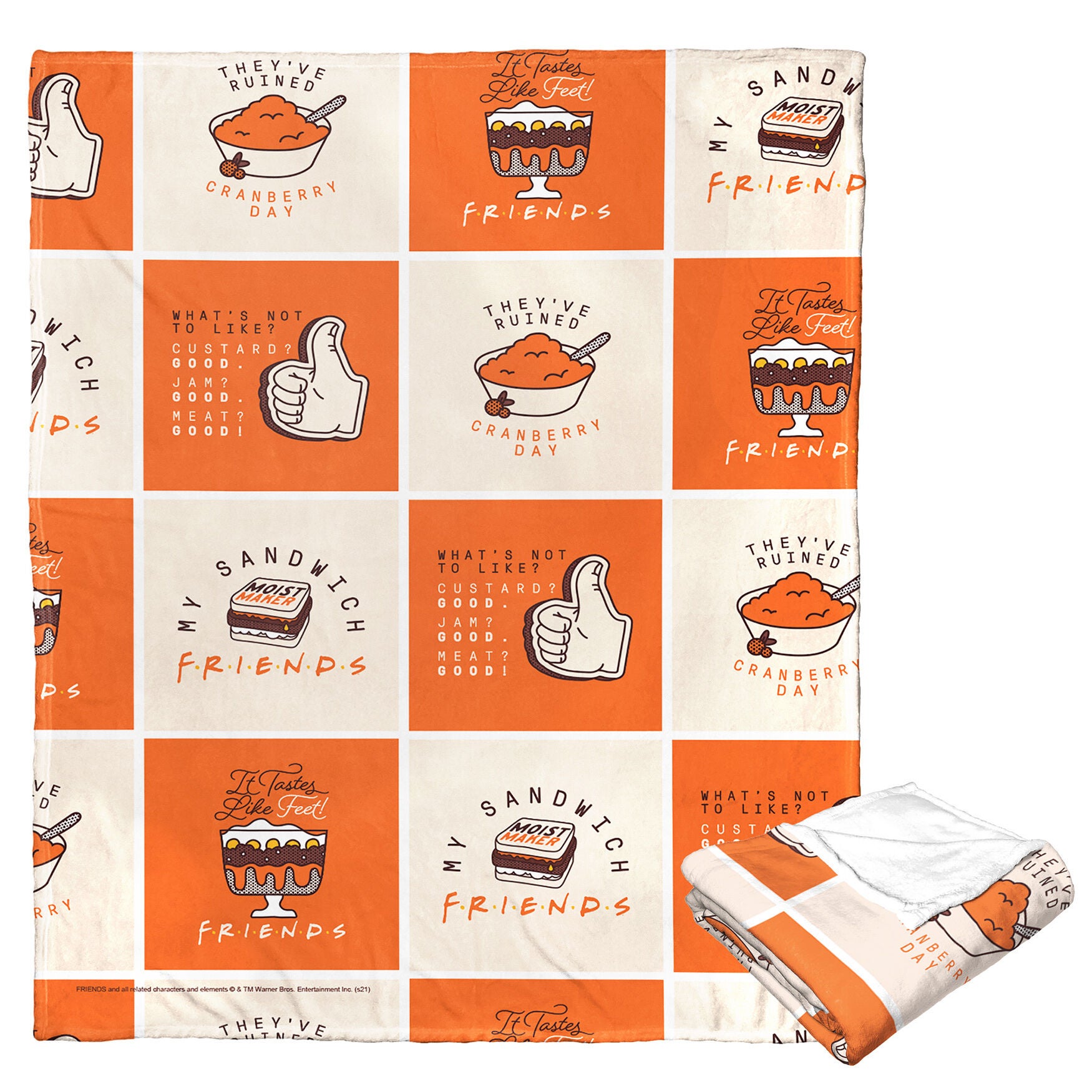 Wb Friends Friendsgiving Chaos Silk Touch Throw Blanket, O, hi-res image number 0
